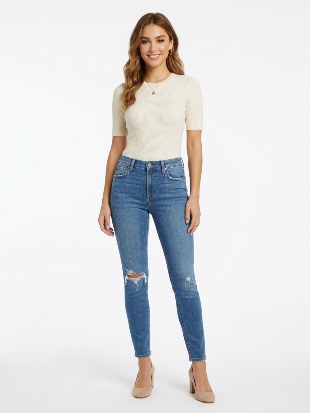 Joe’s Jeans Distressed Skinny Ankle Jeans Size 27 Medium Wash Stretch